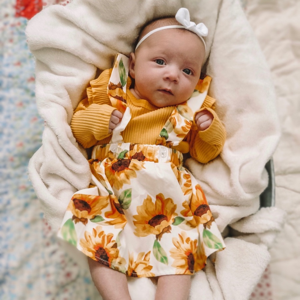Posh Kids Sunflower outfit 0-3m